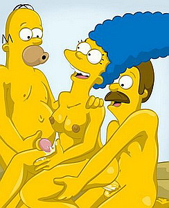 Homer, Marge and neighbour : Homer Simpson Marge Simpson Springfield People 