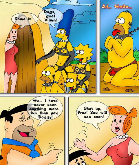 Simpsons & Flintstones in mixed comics : Mixed Porn Comics 