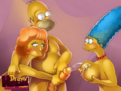 XXX hentai story : Marge Simpson Maude Flanders Springfield Sluts 