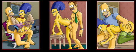 Big girls - big sex offers! : Homer Simpson Marge Simpson Ned Flanders 