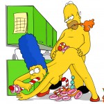 Sexy Marge with sweet candy : Homer Simpson Marge Simpson 