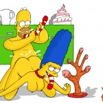 Sexy Marge with sweet candy : Homer Simpson Marge Simpson 